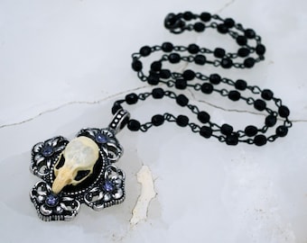 Gothic Mouse Skull Beaded Necklace