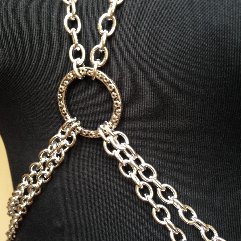 Silver Chain Body Harness Etsy