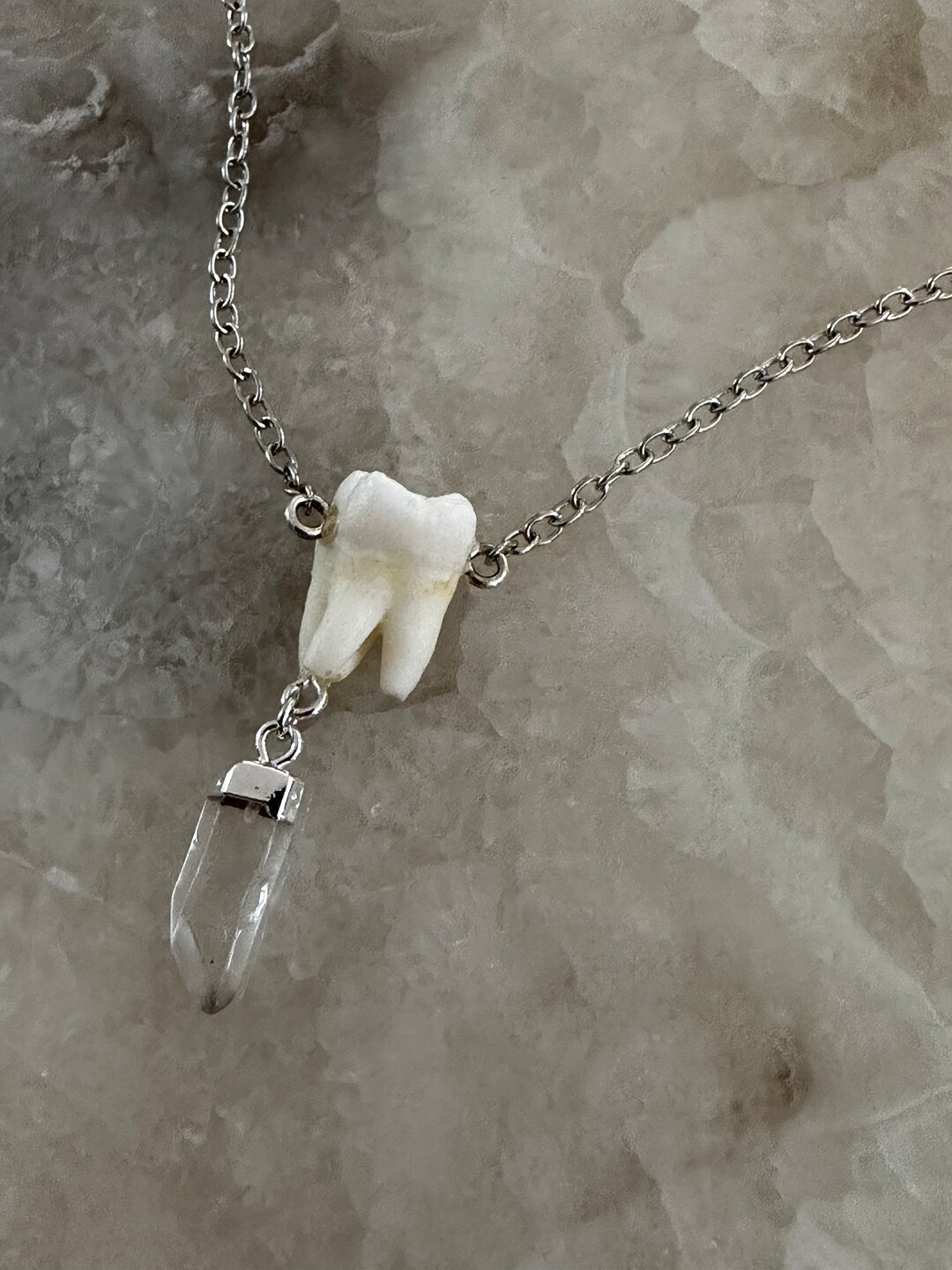 Fake human teeth necklace hot sale
