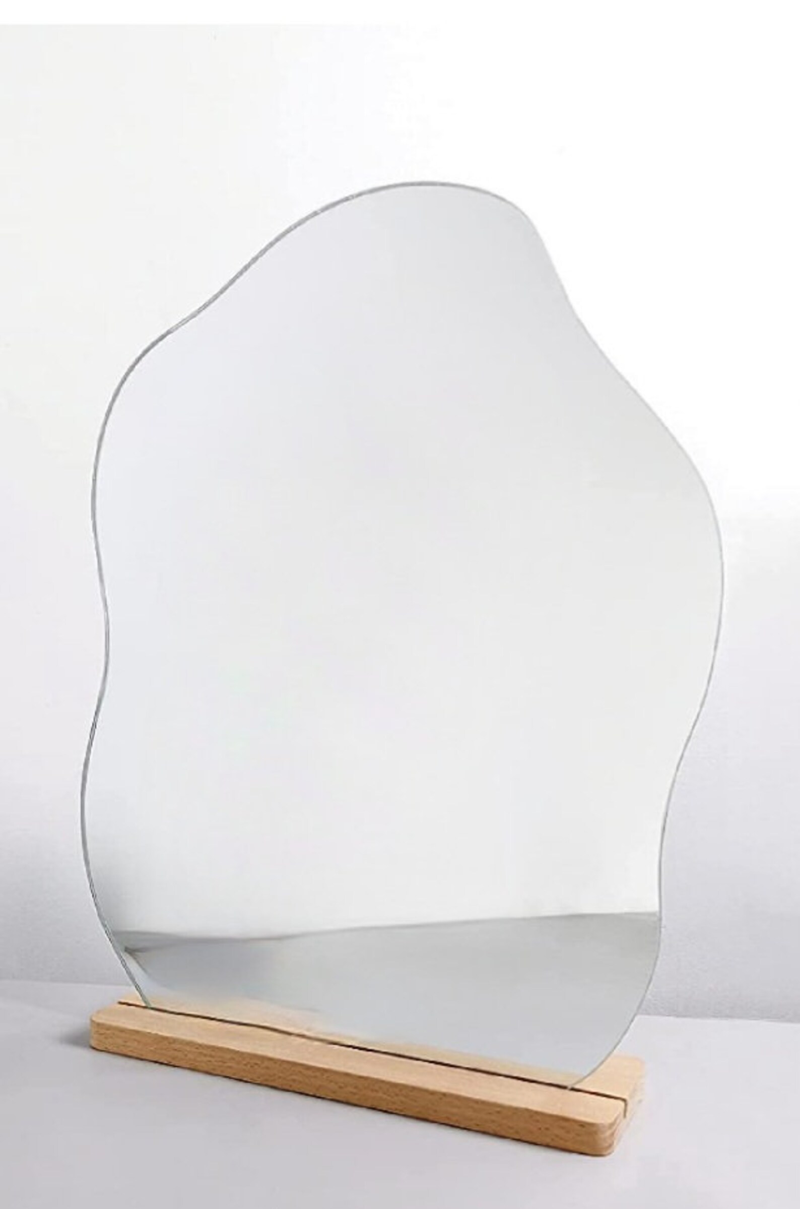 Glass Mirror With Stand Frame Less. Table Top Mirror. - Etsy