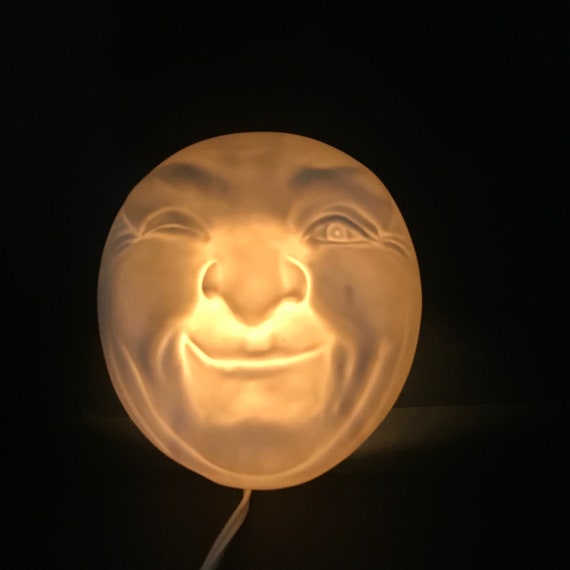 Art Deco Man in the Moon Sarsaparilla Wall Light Etsy UK