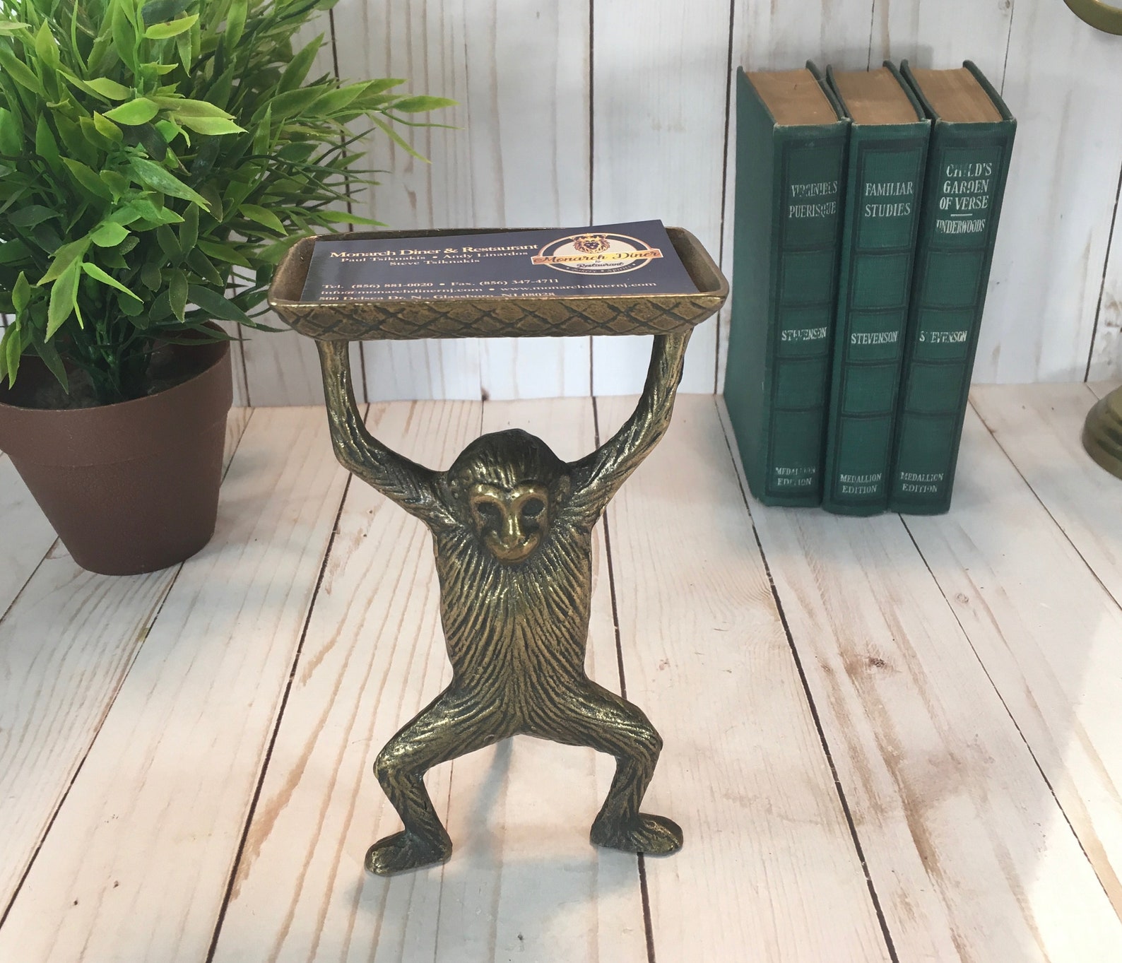 Brass Monkey Business Card Holder Etsy