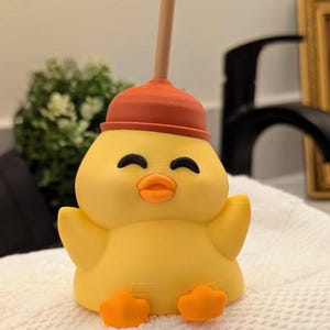 Plunger Duck Figurine: Funny Bathroom Decor, Duck Desk Buddy