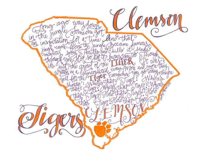 Clemson Tigers Fight Song Digital Download, State of South Carolina