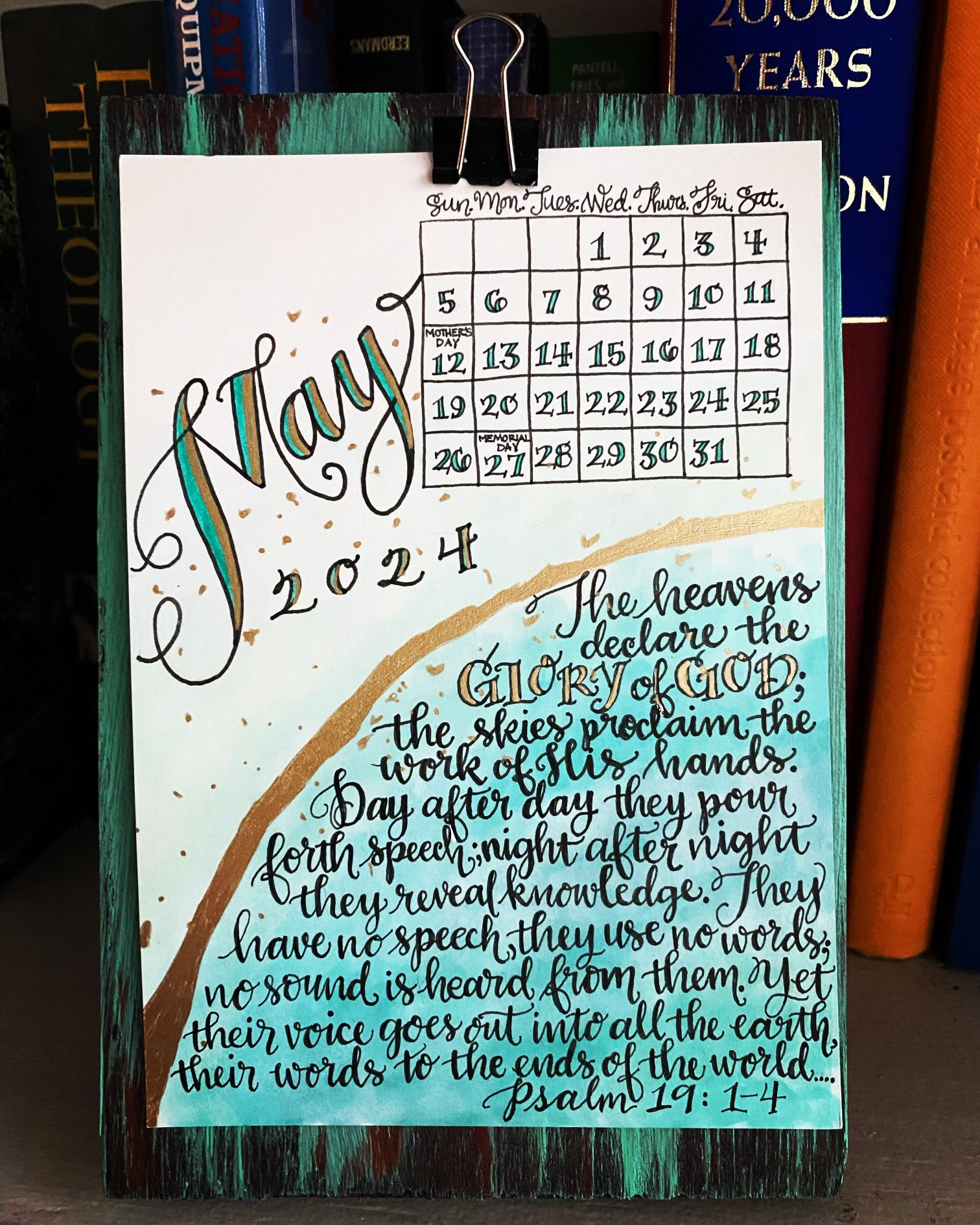 2024 Calendar with Wooden Stand, Bible Verse Calendar | Monthly Calendar | Desk  Calendar | Stocking Stuffer