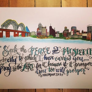 Memphis, Tennessee Skyline Design Hand Drawn image 1