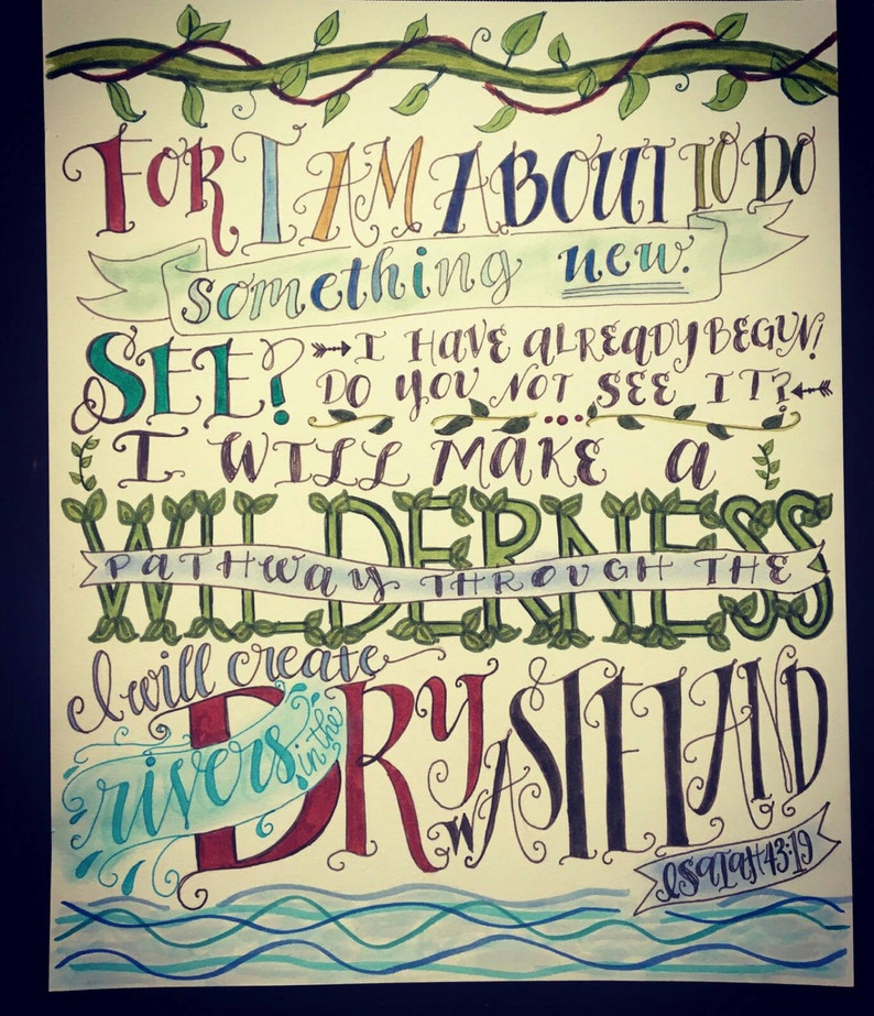 Isaiah 43:19 Hand Drawn Bible Verse Design About To Do Something New