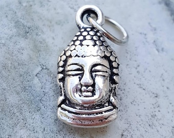 Buddha Necklace,Buddha Pendant,Sterling Silver Buddha Charm Pendant,Abhaya Mudra Buddha,Vintage style Sterling Silver Buddha Charm Pendant