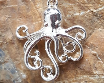Beautiful Sterling Silver OCTOPUS charm charms