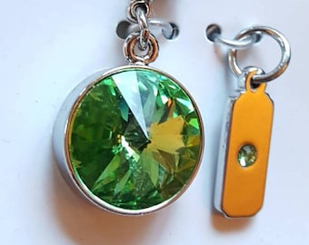 Swarovski crystal green Peridot August birthstone charm, genuine Swarovski charm in original packaging, August birth month charm pendant