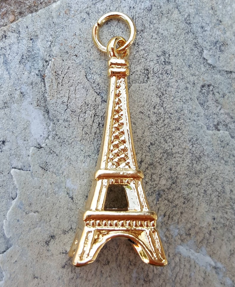 14k gold Eiffel Tower charms pendants jewelry charm bracelet Etsy