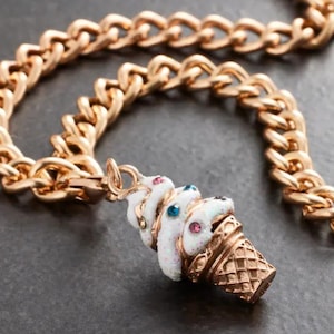 Glitzernde Eiswaffel Charms Anhänger, 3D Clips, ebnen Kristall Eis Kegel Anhänger, kleine Eiscreme Kegel Anhänger, glitzernde Dessert Anhänger