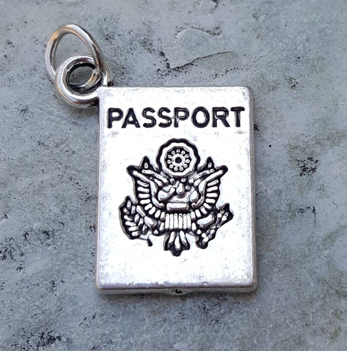 Silver plated travel passport charm pendant jewelry charm Etsy