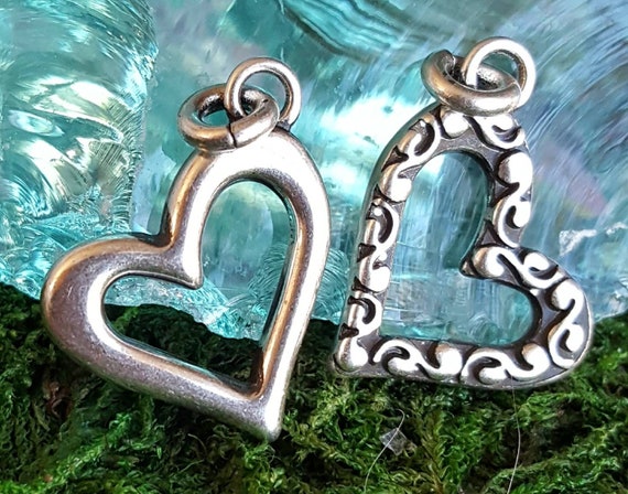 200 ciondoli a forma di cuore antico, realizzati a mano, con ciondolo a forma di cuore, realizzati a mano, realizzati a mano, per fai da te, accessori per il fai da te