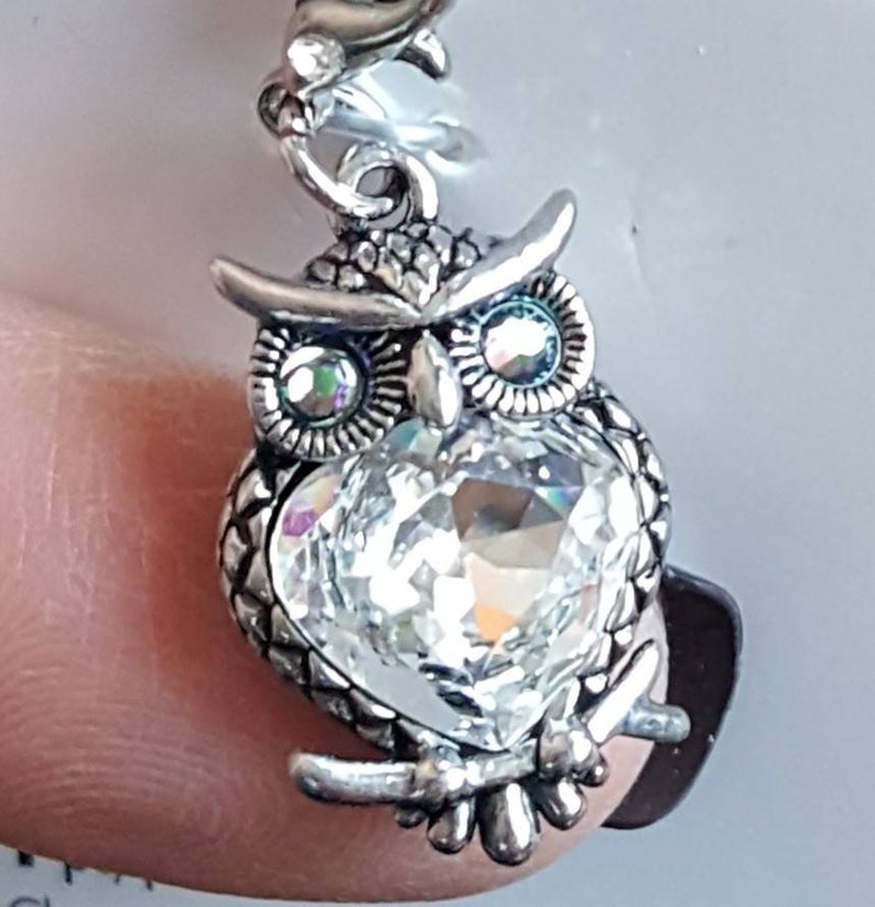Swarovski Crystal owl charm pendant genuine Swarovski owl Etsy