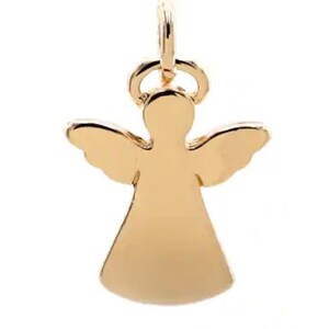 Thick gold angel charm, gold angel pendant, gold angel jewelry, angels for charm bracelets, Catholic Christian religious faith charm jewelry image 6