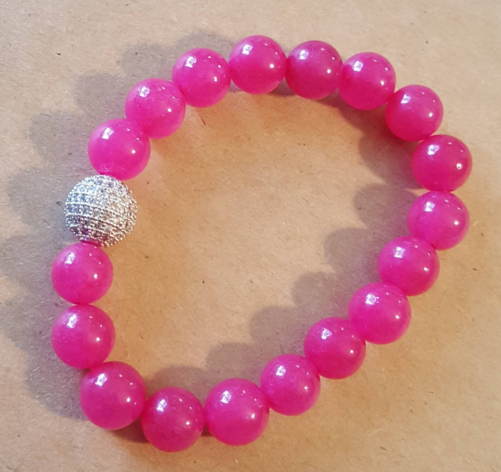 Cystallized Necktize Sparkle Beaded Bracelet Light Pink & Clear Beads #4627  | eBay