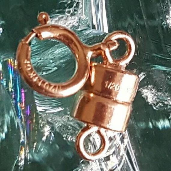 Square Edge 5.5 mm Spring Ring 14k Rose Gold-Filled 4 mm Magnetic Clasp Converter for Light Necklaces USA