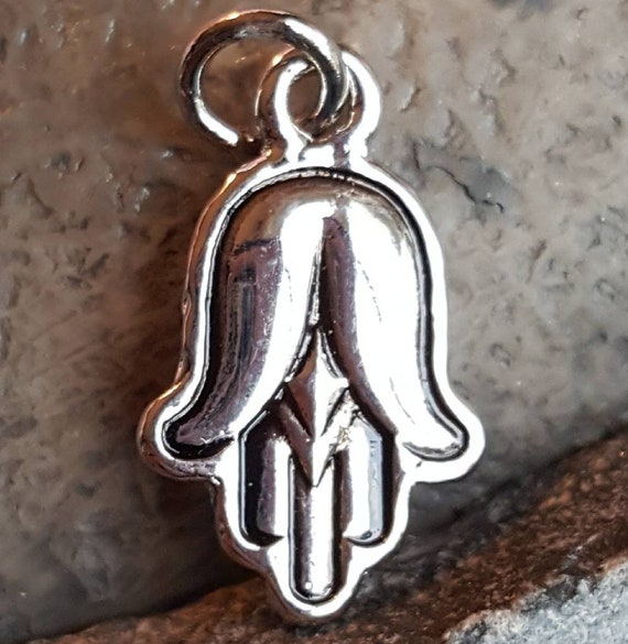 Silver Hamsa Charm Spiritual Jewelry Antique Silver Hamsa Hand Charm Yoga Jewelry Hand of God Pendant Charm Silver Hamsa Pendant Etsy
