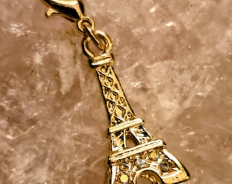 14k gold Eiffel Tower charm jewelry, gold Paris France landmark charm jewelry, tiny eiffel tower pendant, French charm for bracelet necklace