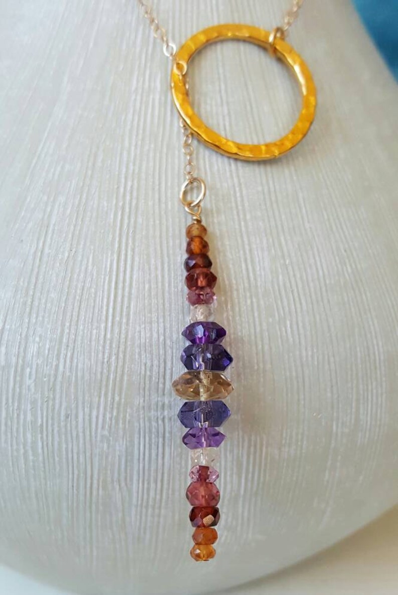 Gemstone Lariat Necklace