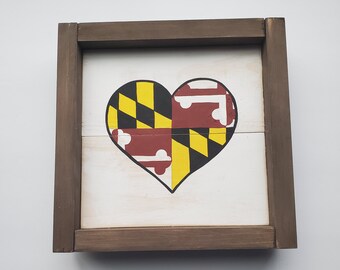 Maryland State Flag Wood Sign Rustic Wall Décor Gift 12x18 B3-12180051021