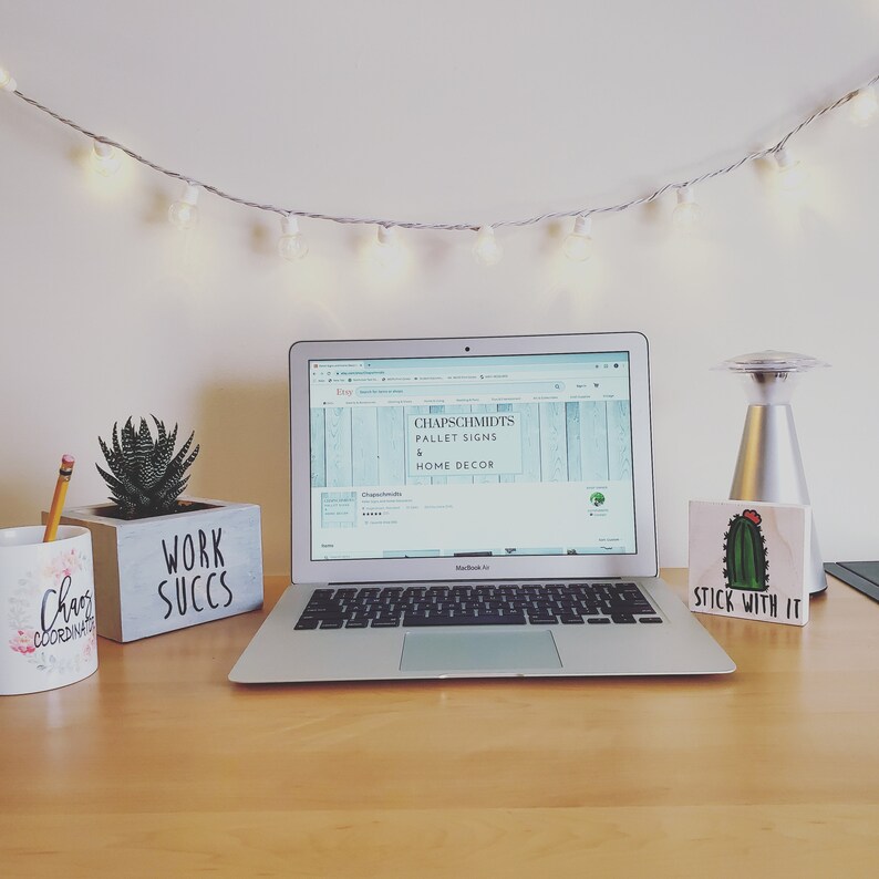 Succulent desk decor set succulent gift set cactus desk | Etsy