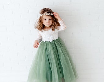 sage green gown