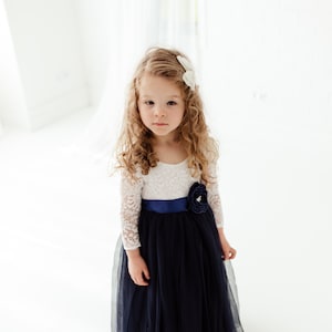 Midnight blue flower girl dresses outlet