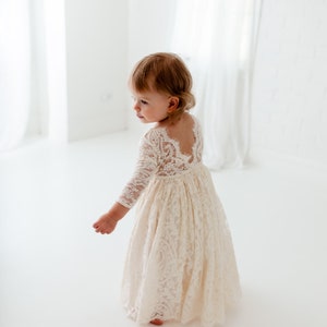 Boho Lace Flower Girl Dress, Rustic Ivory Wedding Dress, Will You Be My Flower Girl Proposal, Bohemian Dresses