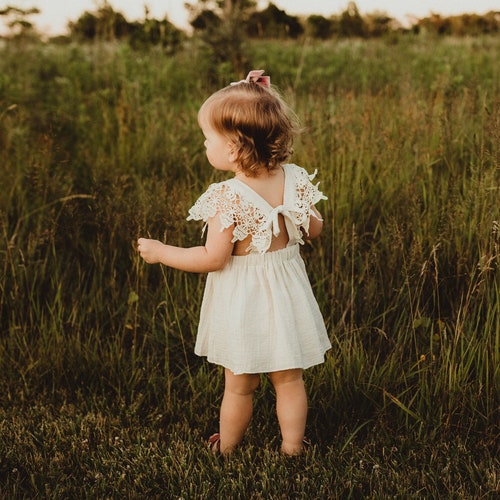 Sage Flower Girl Dress Spring Baby Girls Boho Dress Rustic Etsy