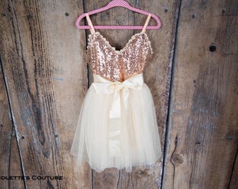 cream and gold flower girl dresses