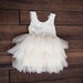 White Lace Infant Flower Girl Dress, Toddler Tulle Wedding Gown, Princess Dress, Boho Beach Wedding