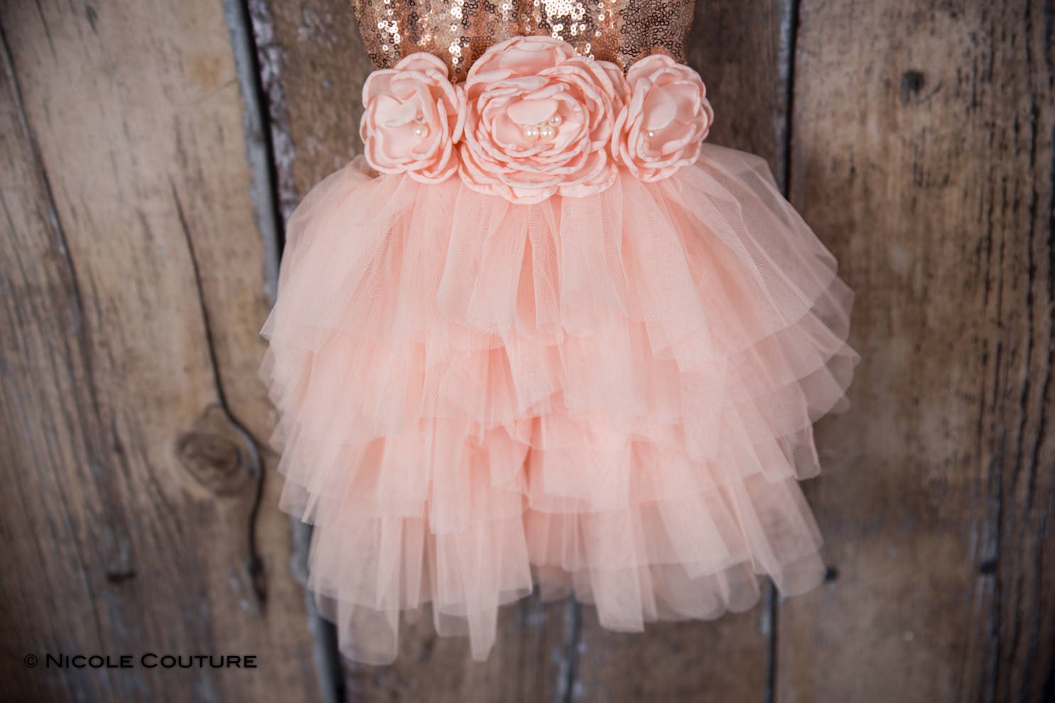 Rose Gold Flower Girl Dress, Peach Blush Tulle Party Dress, Dusty Mauve Boho Chic Beach Wedding Dresses, Cake Smash Toddler Outfit