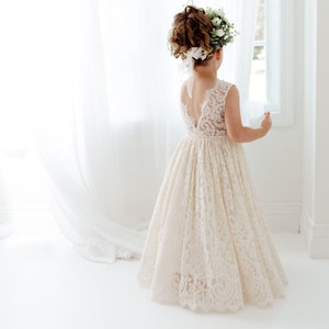 Athena Boho Flower Crown, Ivory Peony Flower Girl Halo, Bohemian Floral Wreath Headpiece for Wedding image 4