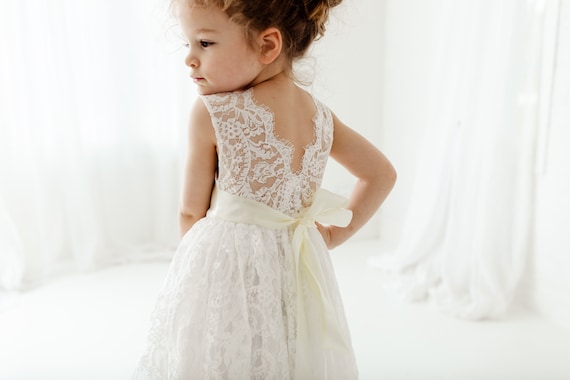 boho junior dresses Lauren White Lace Flower Girl Dress, Rustic Wedding Gown for Girls, Bridesmaid Outfit, Flower Girl Proposal Dress Windsor Astrid Floral Beaded Monitor_publish:2024-12-06 04:35 Color:Lilac Tropical Florals Picture Color