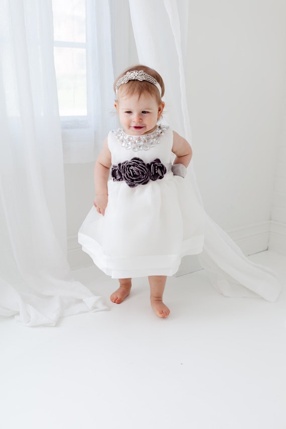 Girl Baptism Dress, Baby Flower Girl Dress, Flower