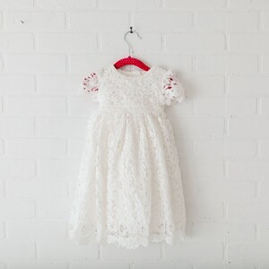 Newborn Lace Christening Gown for Baby Girl, Elegant Baptism Dress, White Blessing Day Outfit, Infant Dedication Ceremony Dress image 10