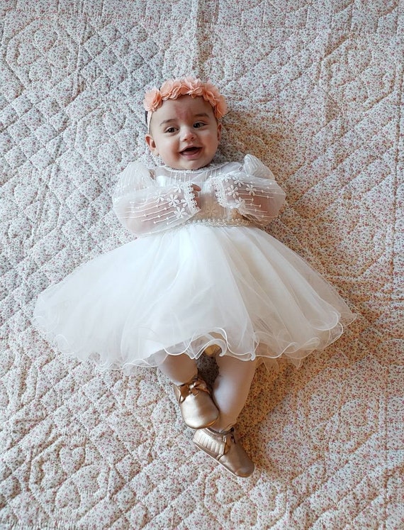 white baby dress