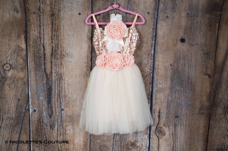 Rose Gold Flower Girl Dress Toddler Flower Girl Dress Rose Etsy