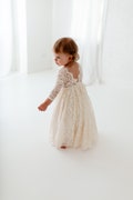 Boho Lace Flower Girl Dress, Rustic Ivory Wedding Dress, Will You Be My Flower Girl Proposal, Bohemian Dresses