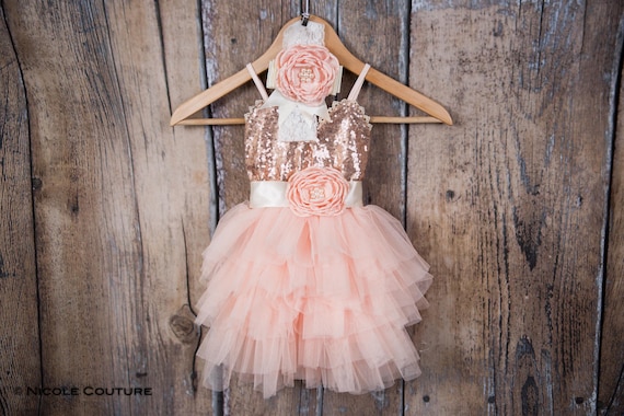rose gold dress birthday Rose Gold Princess 1st Birthday Dress For Baby Girl Luxury Princess Girl  Gown Kids Birthday Wedding