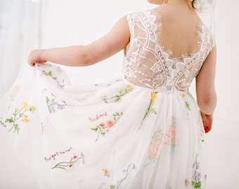 Boho Lace Flower Girl Dress, Rustic White Wedding Dress, Will You Be My Flower Girl Proposal, Bohemian Butterfly Dresses