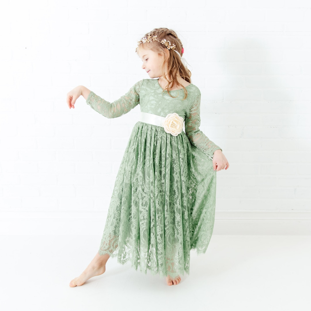 La Boheme - Lace Boho Dress , Flower Girl Dress - Colour, Coffee Spice main image 1