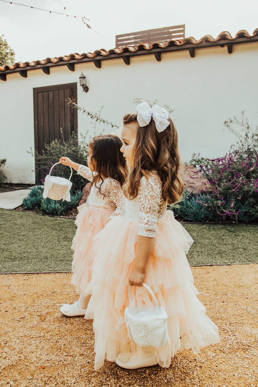 sachin and babi light blue dress White Lace Flower Girl Dress, Blush Pink Tulle Long Sleeve Gown, Boho Beach Wedding Dress, Princess Tutu Birthday Girl Outfit