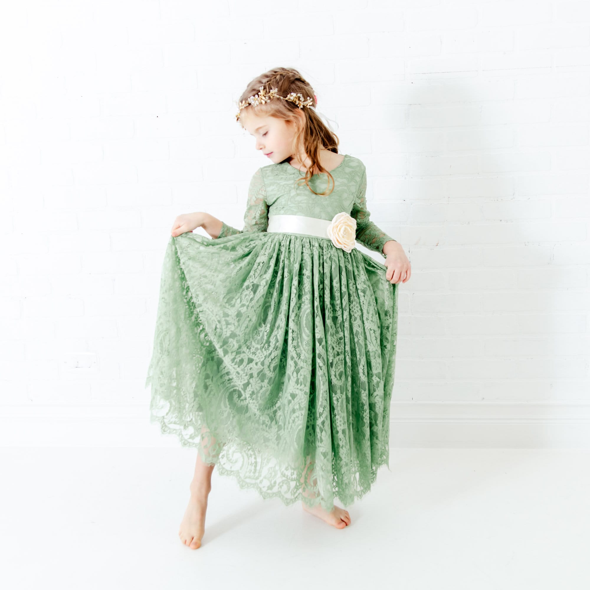 Moss Green Dress Long Sleeve - Etsy