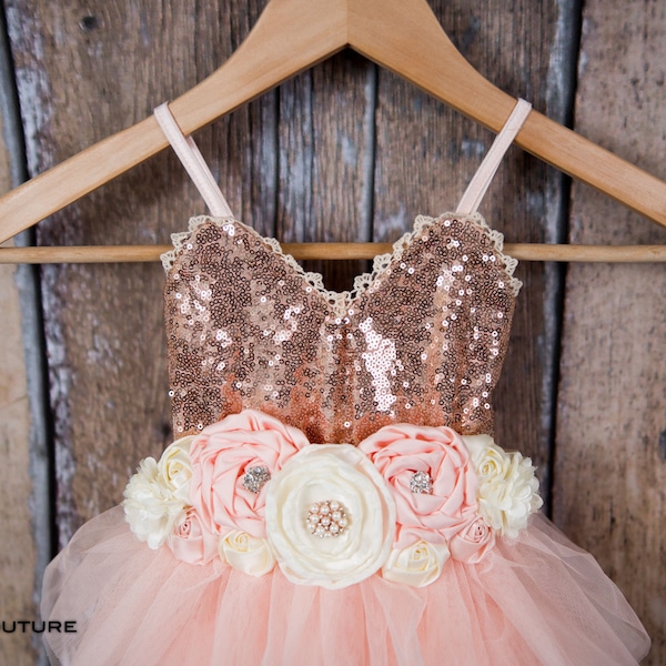 Rose Gold Dress Etsy