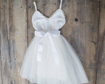 Baby Girl Tulle Flower Girl Dress, Elegant Sequin Boho Chic Dress, 1st Birthday Dress