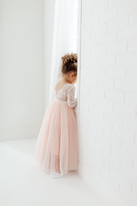 La Boheme - Lace Boho Dress , Flower Girl Dress - Colour, Coffee Spice