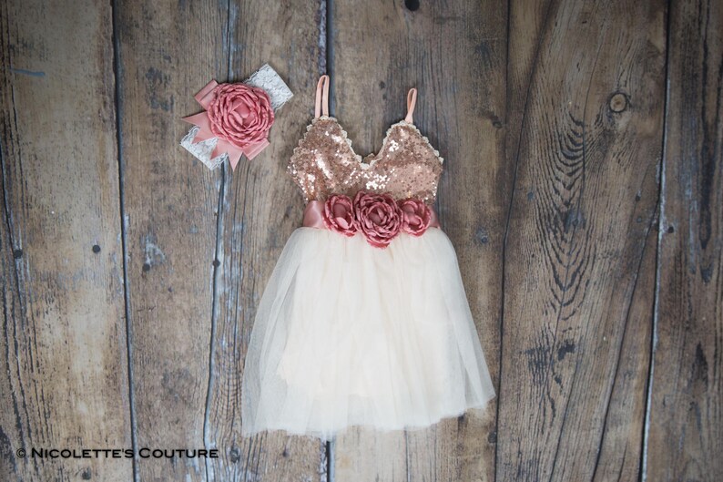 Rose Gold Flower Girl Dress Toddler Flower Girl Dress Rose Etsy